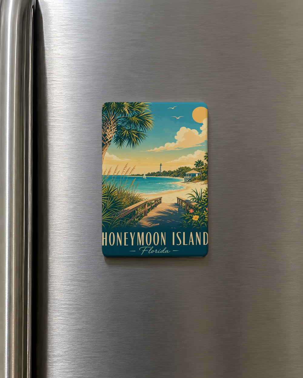 Honeymoon Island Florida Fridge Magnet, Honeymoon Island FL Souvenir Magnet, Beach Island Travel Gift, Vacation Keepsake Magnet