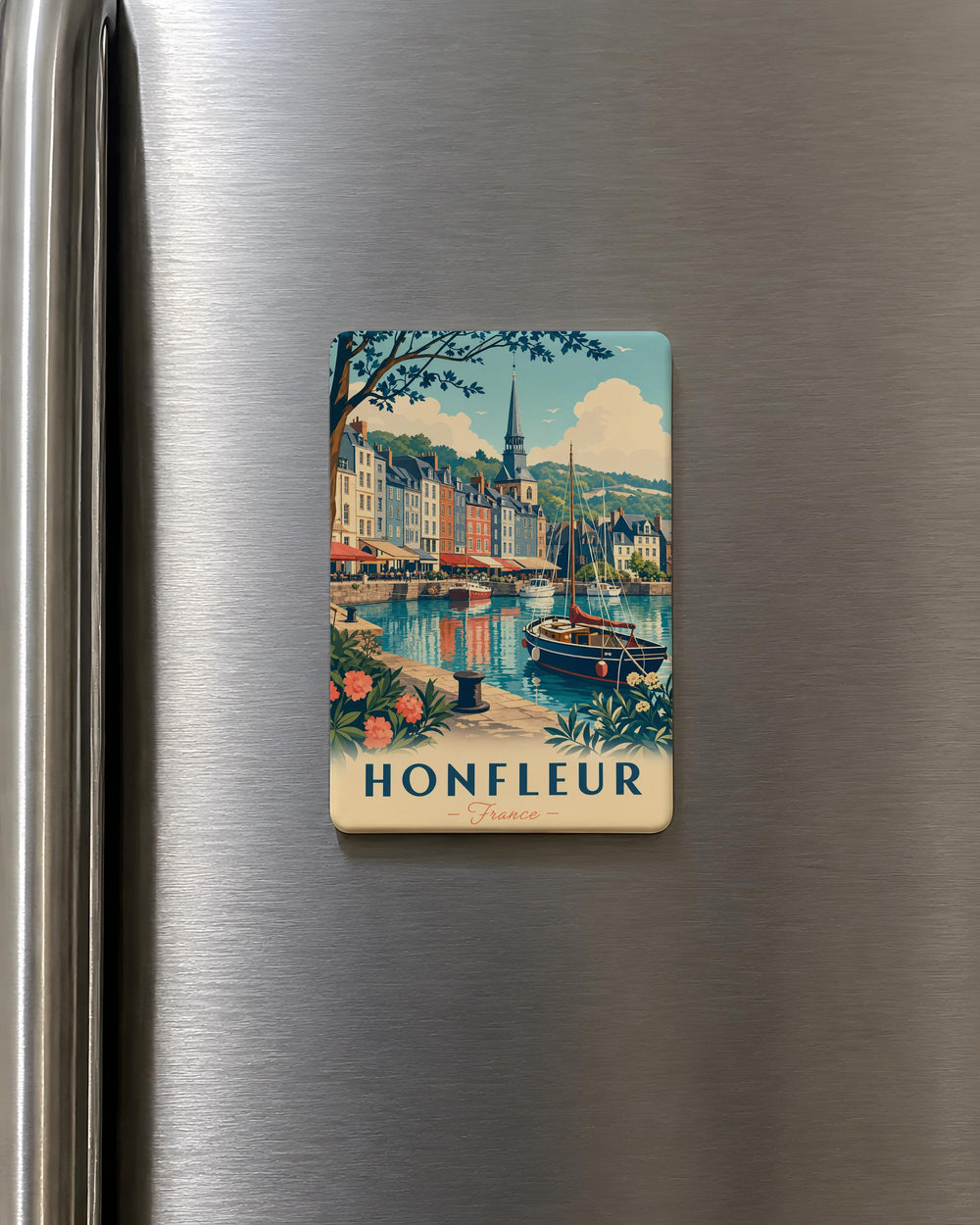 Honfleur France Fridge Magnet, Honfleur Harbor Souvenir Magnet, Normandy Coastal Town Travel Keepsake Magnet