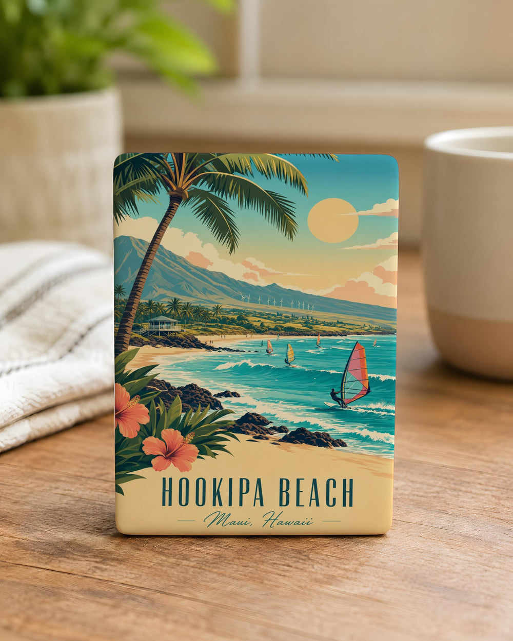 Hookipa Beach Fridge Magnet, Maui Hawaii Coastal Surf Spot Souvenir, Ocean Beach Travel Gift Magnet