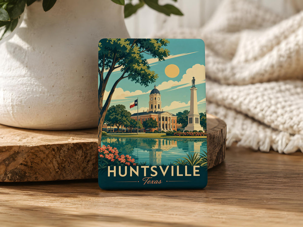Huntsville TX Fridge Magnet, Huntsville Texas Souvenir Magnet, Texas Travel Gift, City Landmark Keepsake Magnet