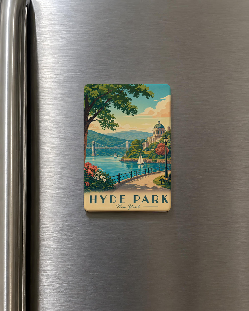 Hyde Park NY Fridge Magnet, Hyde Park New York Souvenir Magnet, Hudson Valley Travel Gift, Dutchess County Keepsake Magnet