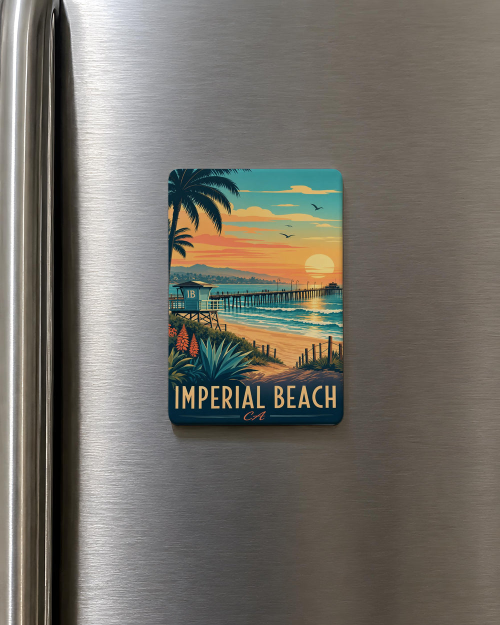 Imperial Beach CA Fridge Magnet, Imperial Beach California Souvenir Magnet, Beach Town Travel Gift, Coastal Keepsake Magnet