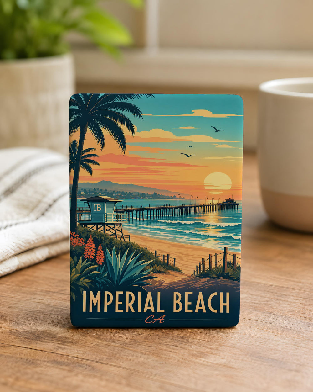 Imperial Beach CA Fridge Magnet, Imperial Beach California Souvenir Magnet, Beach Town Travel Gift, Coastal Keepsake Magnet