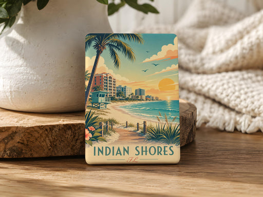 Indian Shores Florida Fridge Magnet, Indian Shores FL Souvenir Magnet, Beach Town Vacation Travel Keepsake Gift