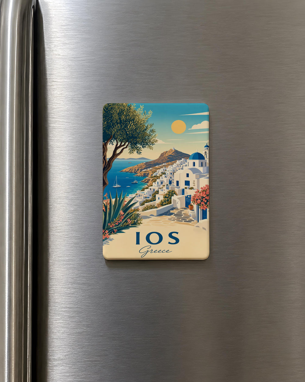 Ios Greece Fridge Magnet, Ios Island Souvenir, Cyclades Travel Keepsake, Greek Island Vacation Gift, Aegean Sea Memory Magnet