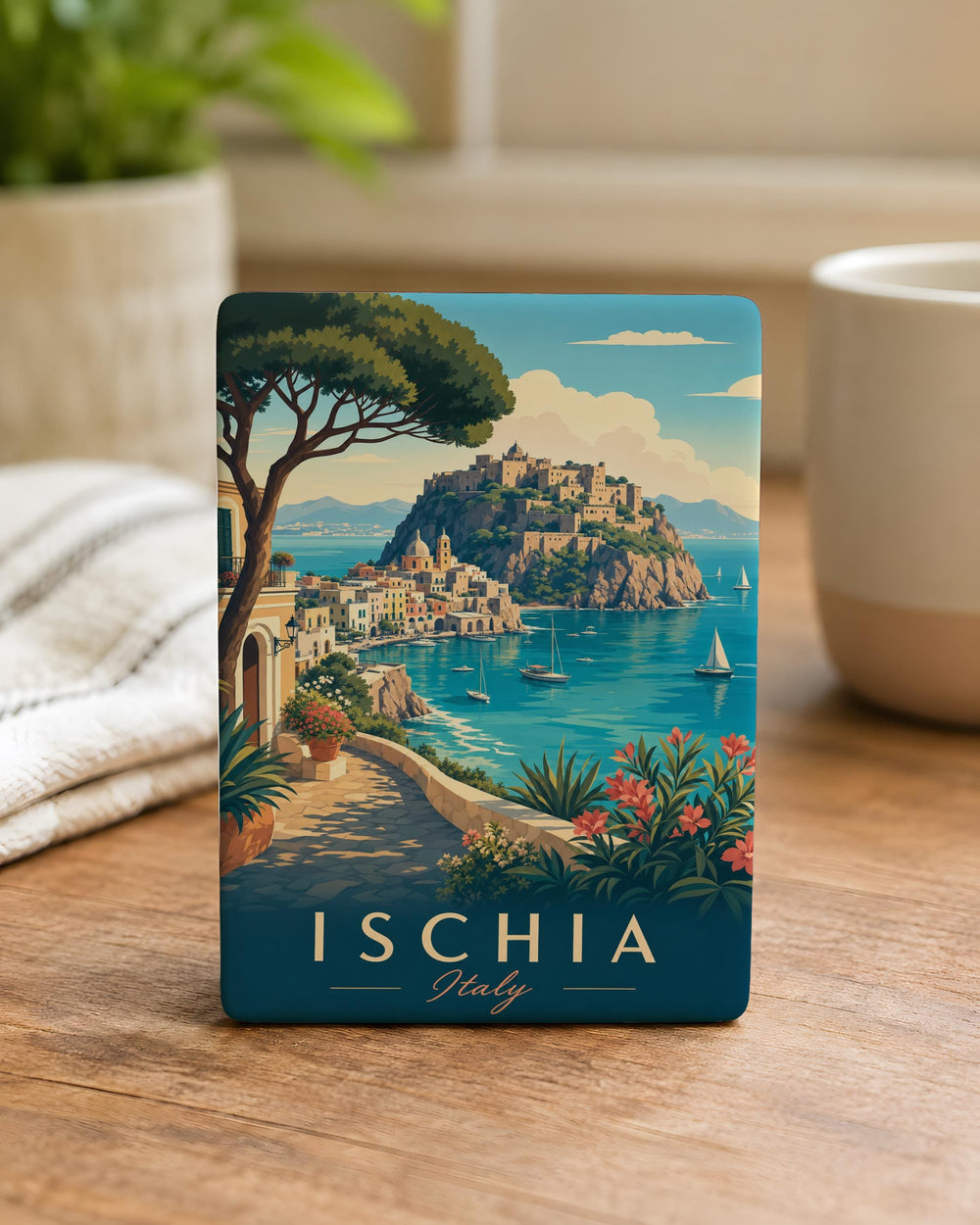 Ischia Italy Fridge Magnet, Ischia Island Souvenir Magnet, Italy Travel Gift, Mediterranean Island Keepsake, Vacation Memory Magnet