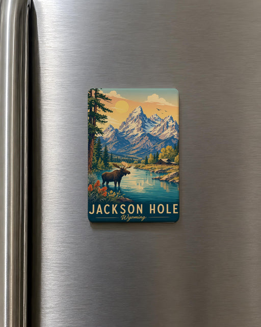 Jackson Hole Wyoming Fridge Magnet, Jackson Hole Souvenir Magnet, Wyoming Travel Gift, Grand Teton National Park Magnet
