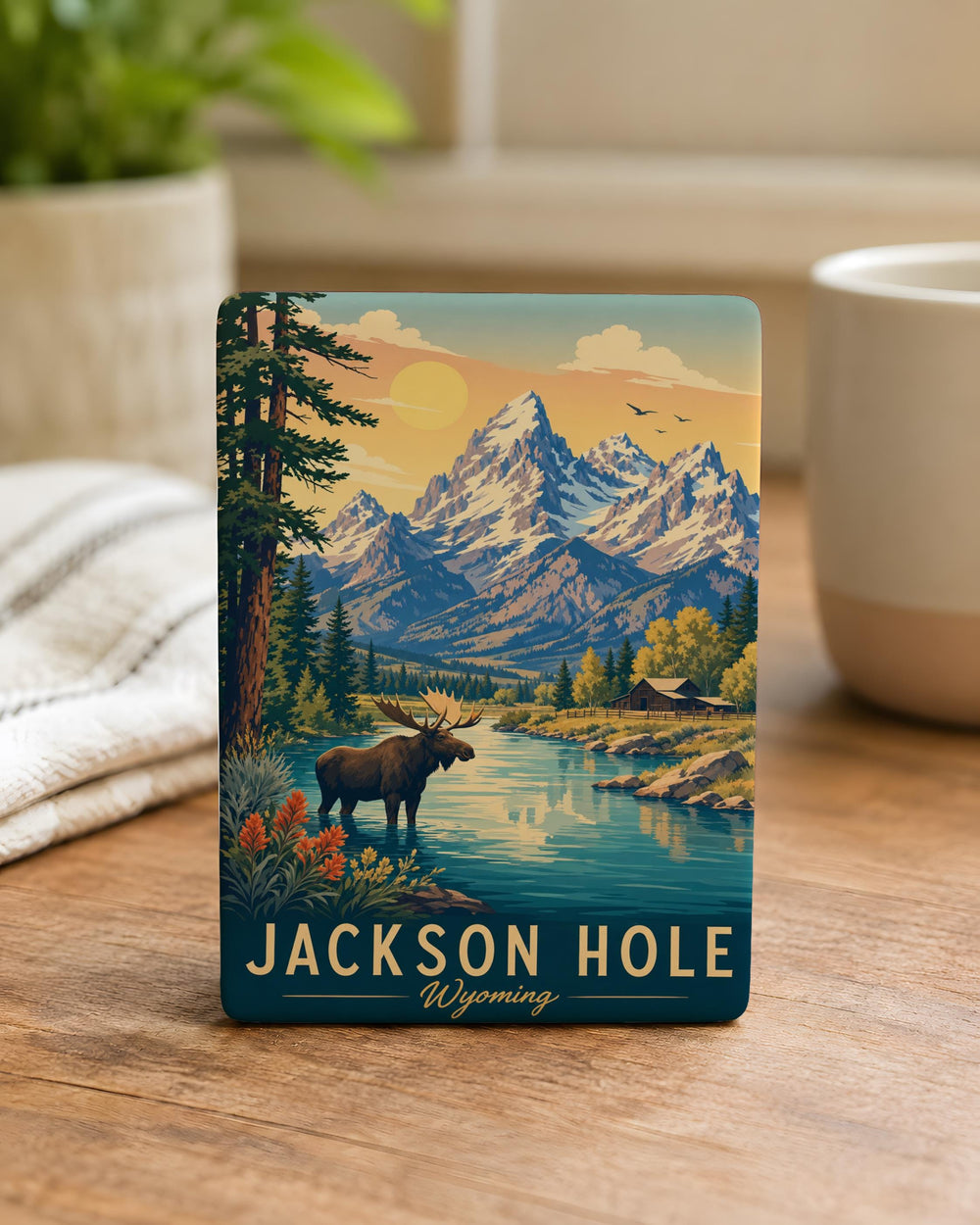 Jackson Hole Wyoming Fridge Magnet, Jackson Hole Souvenir Magnet, Wyoming Travel Gift, Grand Teton National Park Magnet