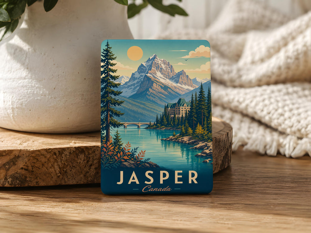 Jasper Canada Fridge Magnet, Jasper National Park Souvenir Magnet, Alberta Canada Travel Keepsake, Rocky Mountains Gift