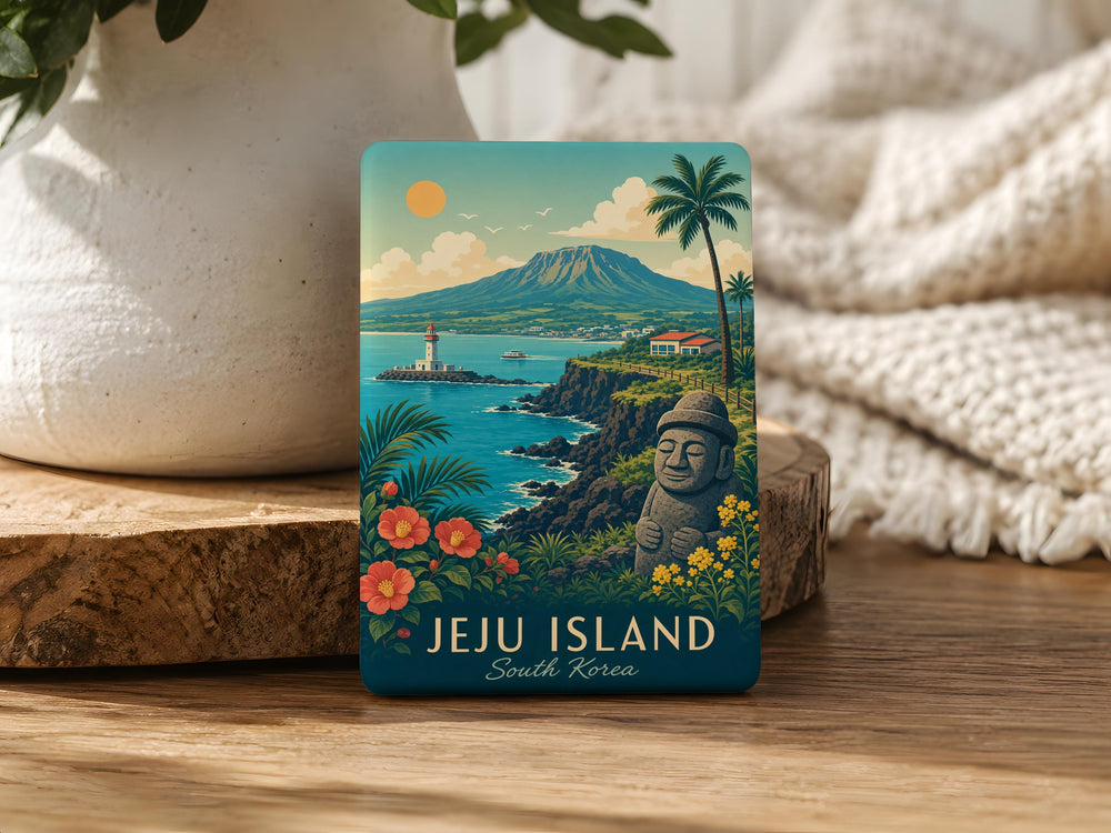 Jeju Island South Korea Fridge Magnet, Jeju Travel Souvenir Magnet, Jeju Island Landmark Keepsake Magnet