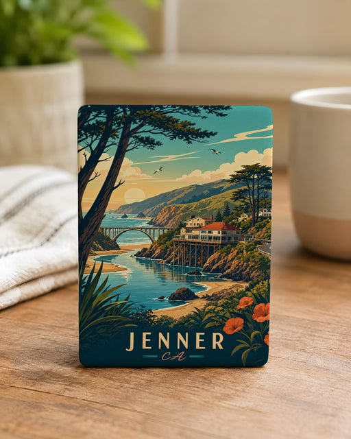 Jenner CA Fridge Magnet, Jenner California Souvenir Magnet, Sonoma Coast Travel Gift, Russian River Mouth Keepsake Magnet