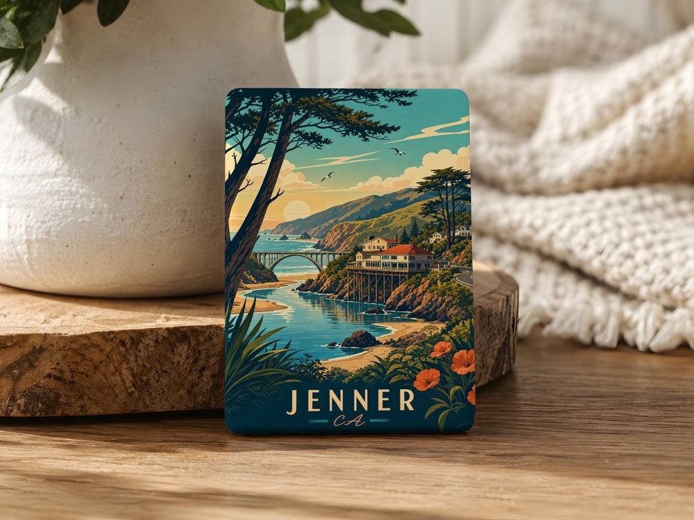 Jenner CA Fridge Magnet, Jenner California Souvenir Magnet, Sonoma Coast Travel Gift, Russian River Mouth Keepsake Magnet