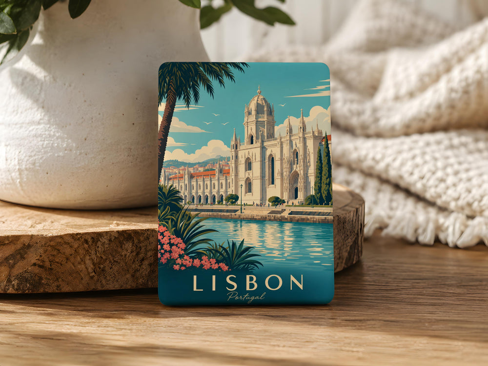Jeronimos Monastery Fridge Magnet, Lisbon Portugal Landmark Souvenir, Historic Monastery Travel Keepsake Magnet