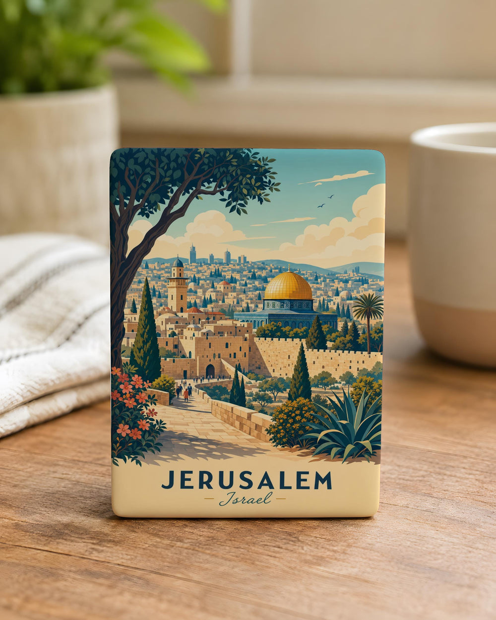 Jerusalem Israel Fridge Magnet, Holy City Souvenir Magnet, Jerusalem Travel Keepsake, Israel Landmark Refrigerator Magnet