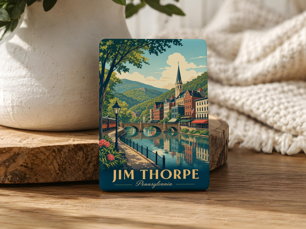 Jim Thorpe Pennsylvania Fridge Magnet, Jim Thorpe PA Souvenir Magnet, Pennsylvania Travel Gift, Pocono Mountains Keepsake Magnet