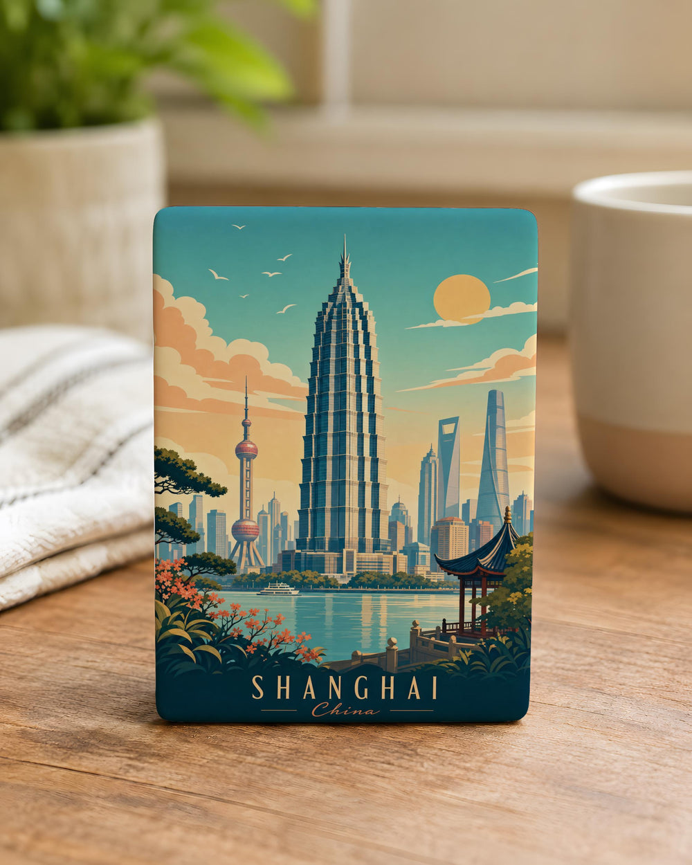Jin Mao Tower Fridge Magnet, Shanghai Skyscraper Souvenir Magnet, China Landmark Refrigerator Magnet, Travel Gift