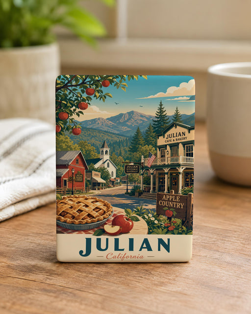 Julian CA Fridge Magnet, Julian California Souvenir Magnet, Mountain Town Travel Gift, San Diego County Keepsake Magnet