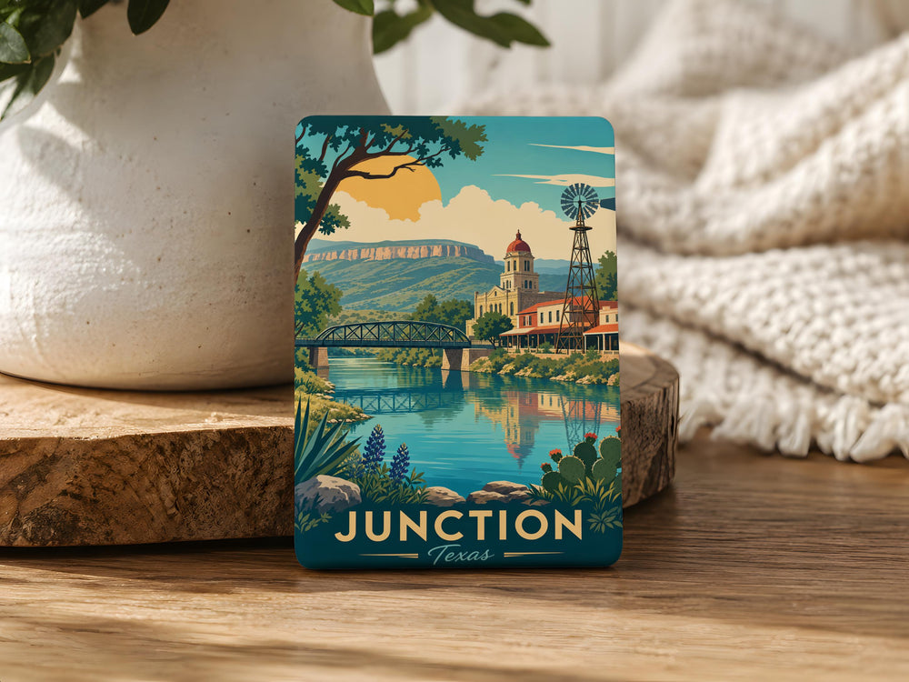 Junction TX Fridge Magnet, Junction Texas Souvenir Magnet, Kimble County Travel Gift, Texas Road Trip Refrigerator Magnet