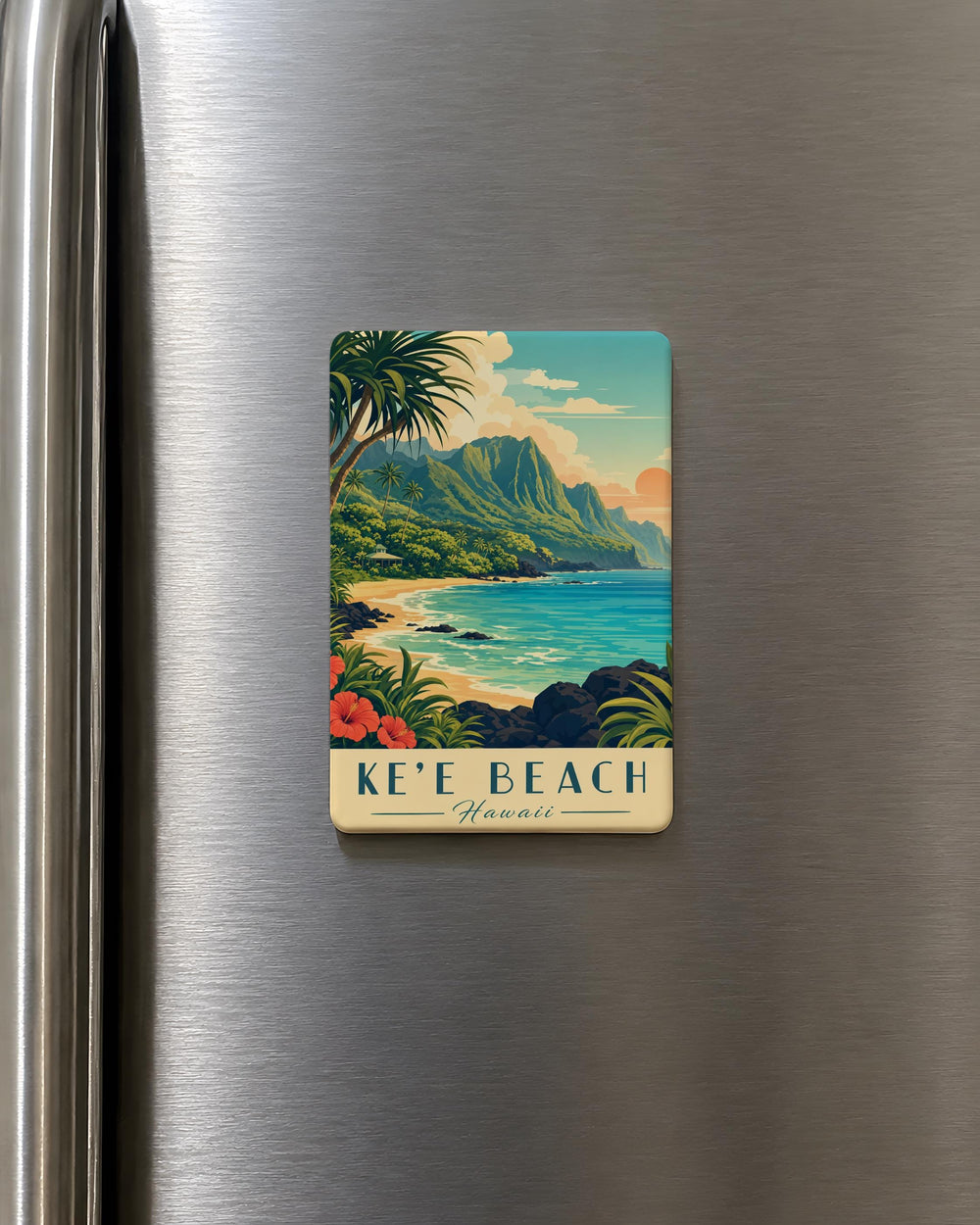 Key Beach Fridge Magnet, Florida Keys Souvenir Magnet, Tropical Beach Vacation Keepsake, Coastal Island Travel Gift