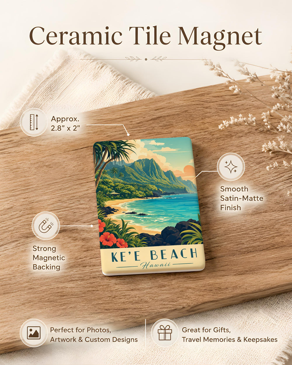 Key Beach Fridge Magnet, Florida Keys Souvenir Magnet, Tropical Beach Vacation Keepsake, Coastal Island Travel Gift