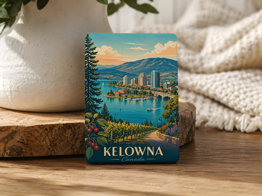 Kelowna Canada Fridge Magnet, Okanagan Lake Souvenir Magnet, Kelowna British Columbia Travel Gift, Canada Keepsake Magnet