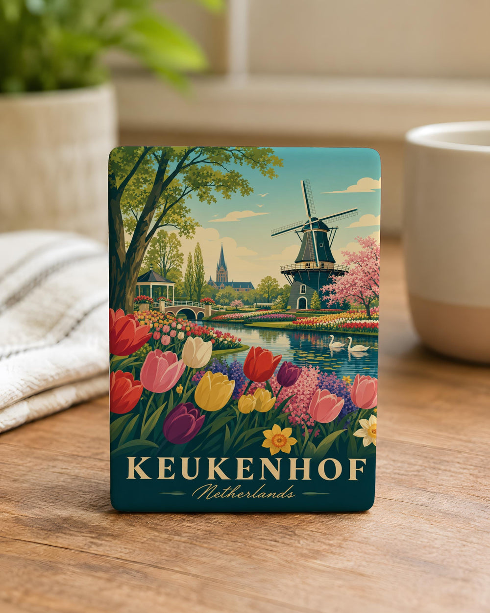 Keukenhof Netherlands Fridge Magnet, Keukenhof Gardens Souvenir Magnet, Netherlands Travel Gift, Dutch Garden Landmark Magnet