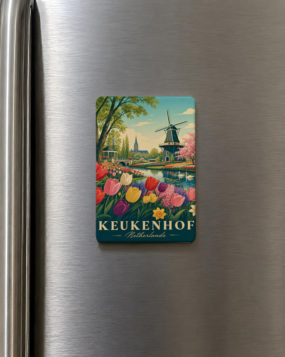 Keukenhof Netherlands Fridge Magnet, Keukenhof Gardens Souvenir Magnet, Netherlands Travel Gift, Dutch Garden Landmark Magnet
