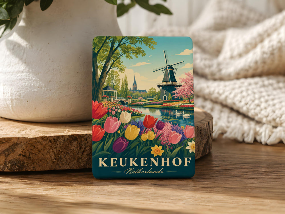 Keukenhof Netherlands Fridge Magnet, Keukenhof Gardens Souvenir Magnet, Netherlands Travel Gift, Dutch Garden Landmark Magnet