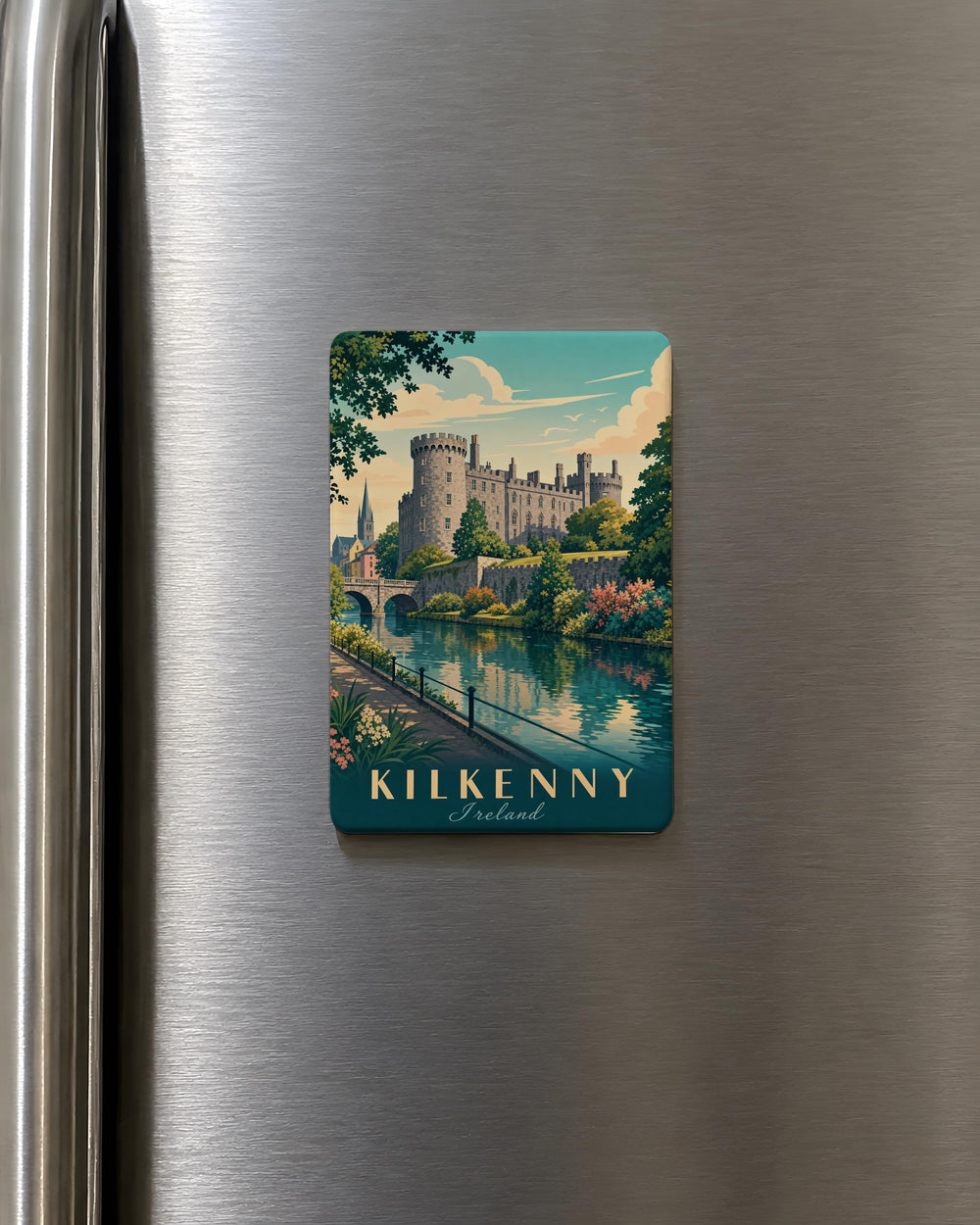 Kilkenny Castle Fridge Magnet, Ireland Castle Souvenir Magnet, Irish Landmark Travel Keepsake Magnet