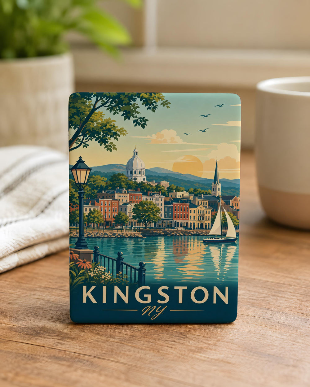 Kingston NY Fridge Magnet, Kingston New York Souvenir Magnet, Hudson Valley Travel Keepsake, Upstate NY Gift Magnet