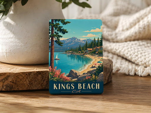 Kings Beach CA Fridge Magnet, Lake Tahoe California Souvenir Magnet, Kings Beach Vacation Travel Keepsake Gift