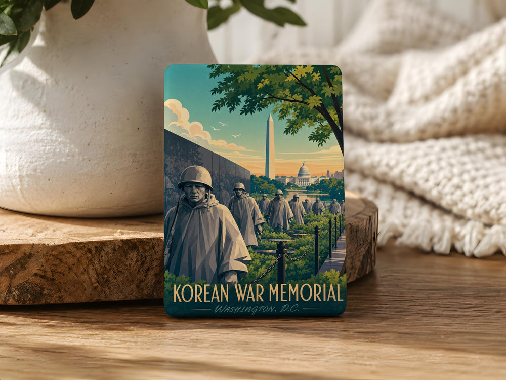 Korean War Memorial Fridge Magnet | Veterans Tribute Souvenir Magnet | Washington DC Memorial Keepsake Gift