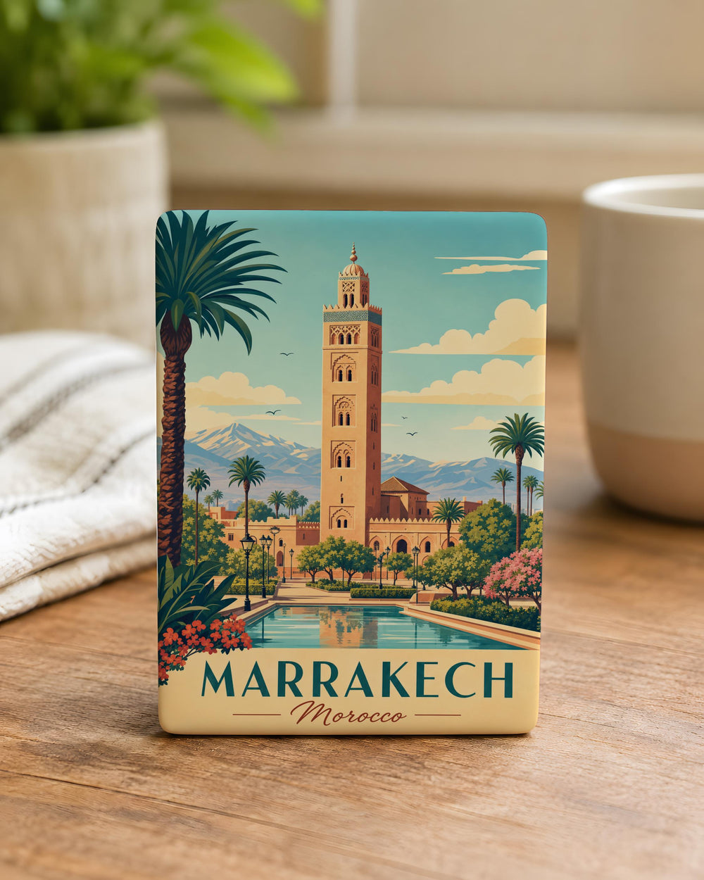 Koutoubia Mosque Fridge Magnet, Marrakech Morocco Landmark Souvenir Magnet, Islamic Architecture Travel Gift