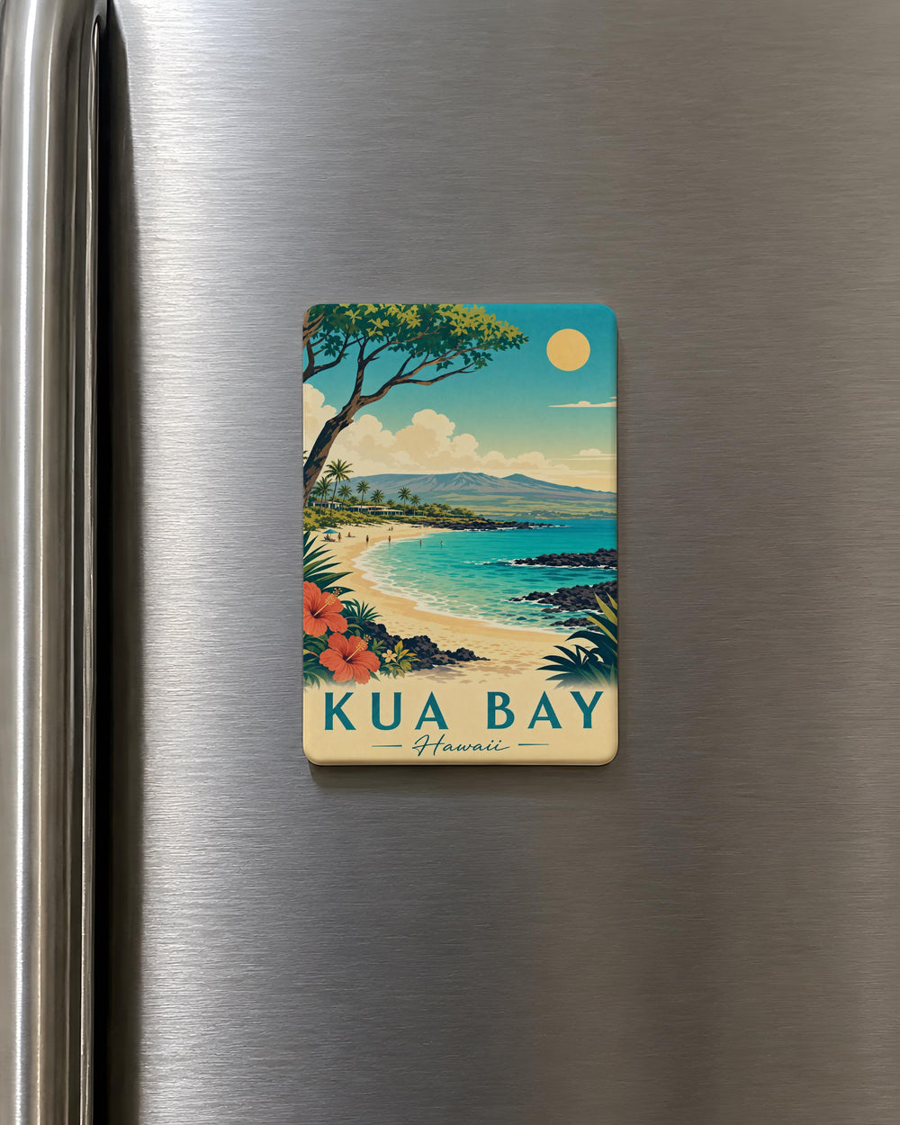Kua Bay Hawaii Fridge Magnet, Kua Bay Beach Souvenir Magnet, Big Island Coastal Scene Magnet, Vacation Travel Keepsake Magnet