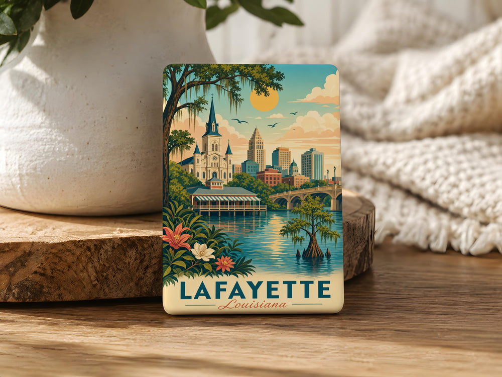 Lafayette Louisiana Fridge Magnet, Lafayette LA Souvenir Magnet, Louisiana Travel Gift, Cajun Country Keepsake Magnet