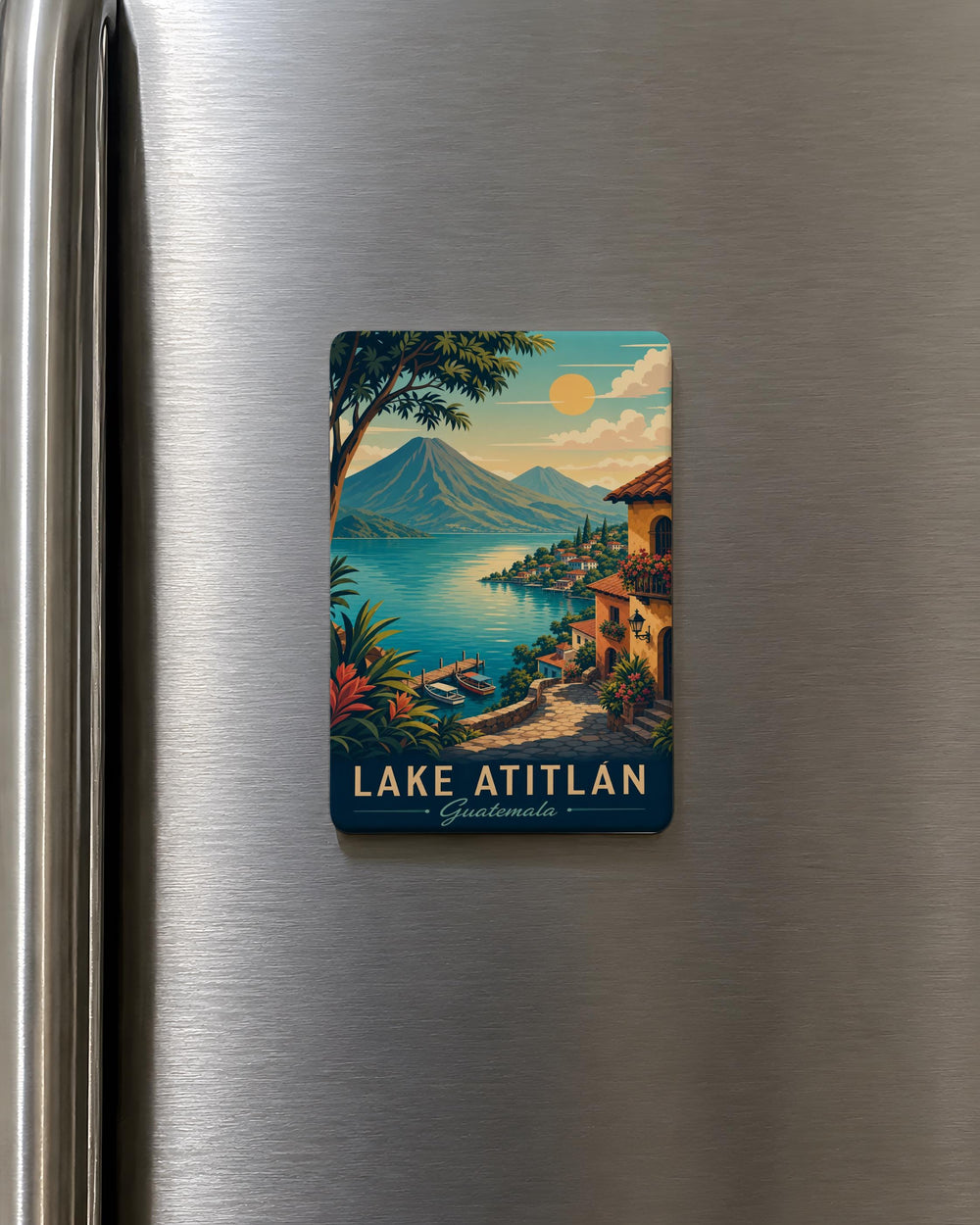 Lake Atitlan Guatemala Fridge Magnet, Panoramic Lake Atitlan Souvenir Magnet, Guatemala Travel Gift, Central America Keepsake Magnet