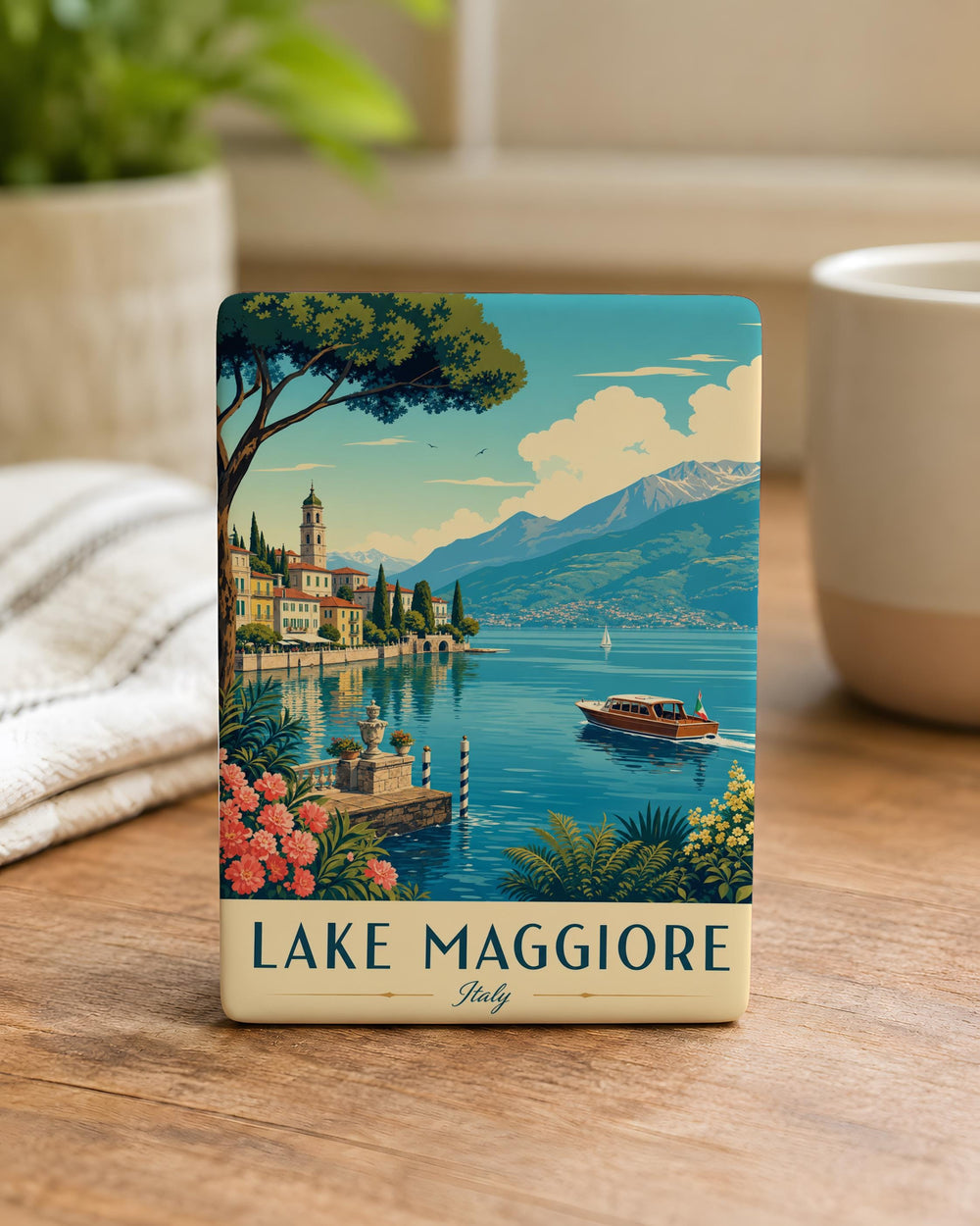 Lake Maggiore Italy Fridge Magnet, Italian Lakes Souvenir Magnet, Lake Maggiore Travel Gift, Italy Vacation Keepsake Magnet