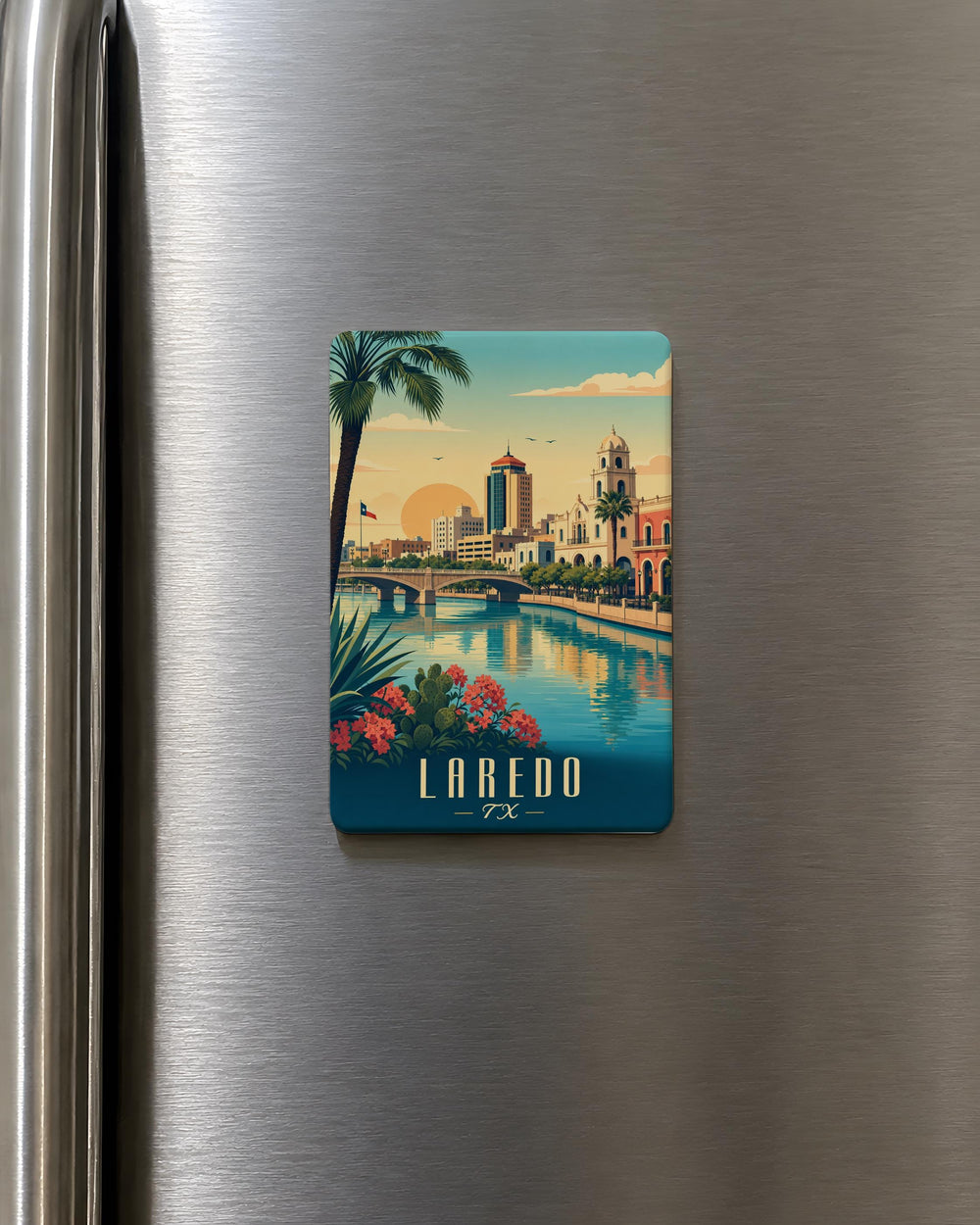 Laredo TX Fridge Magnet, Laredo Texas Souvenir Magnet, Texas Travel Gift, Laredo Landmark Keepsake, Southwest Decor Magnet