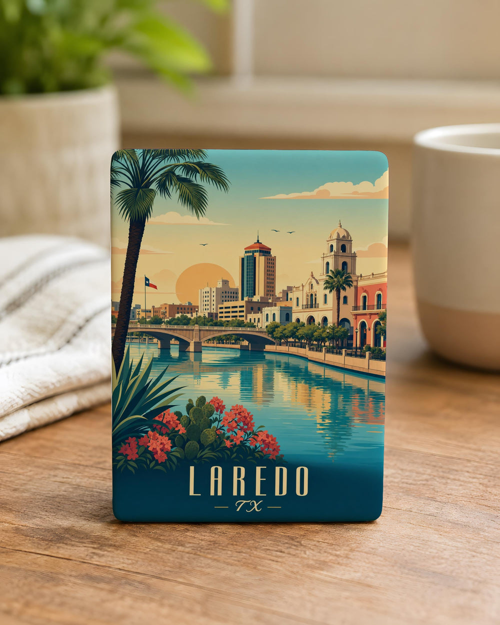 Laredo TX Fridge Magnet, Laredo Texas Souvenir Magnet, Texas Travel Gift, Laredo Landmark Keepsake, Southwest Decor Magnet