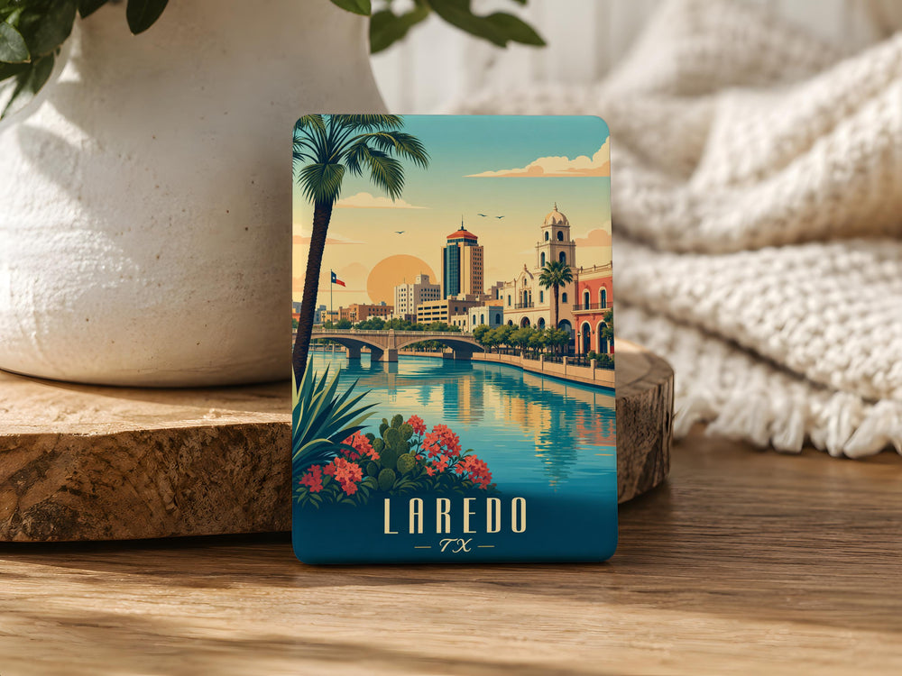 Laredo TX Fridge Magnet, Laredo Texas Souvenir Magnet, Texas Travel Gift, Laredo Landmark Keepsake, Southwest Decor Magnet