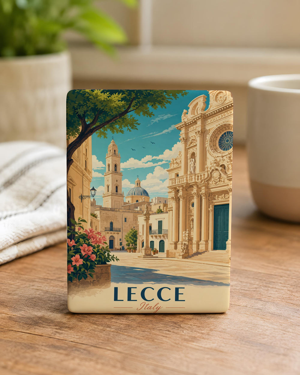 Lecce Italy Fridge Magnet, Puglia Souvenir Magnet, Historic Old Town Landmark Travel Keepsake, Italian City Gift