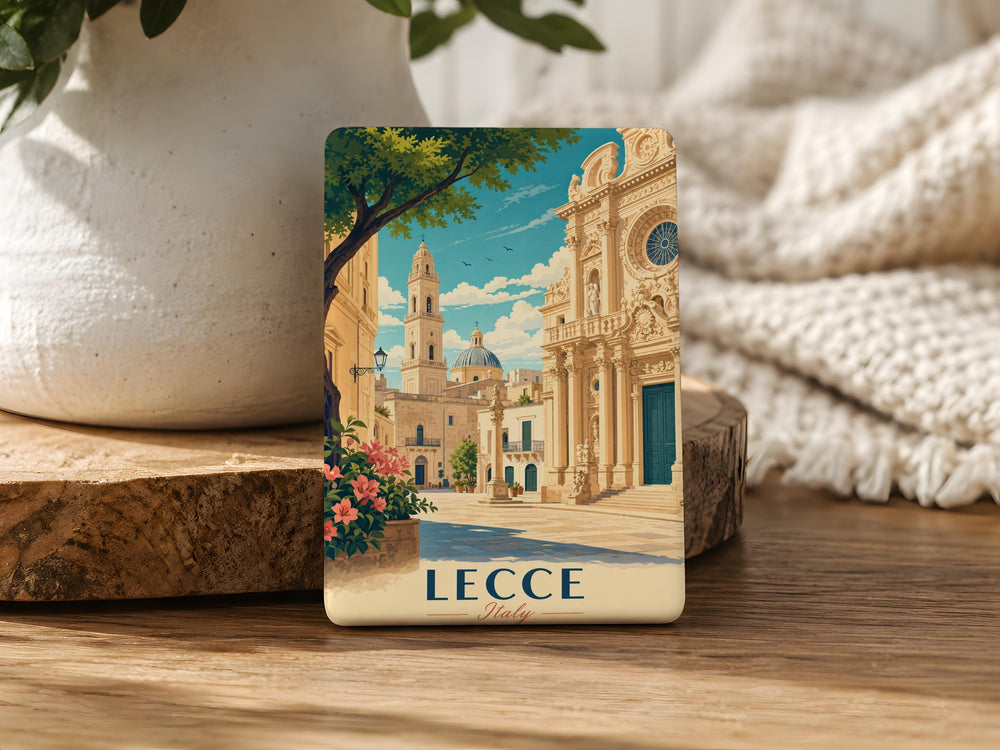 Lecce Italy Fridge Magnet, Puglia Souvenir Magnet, Historic Old Town Landmark Travel Keepsake, Italian City Gift