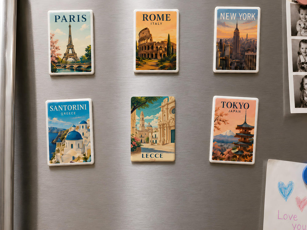 Lecce Italy Fridge Magnet, Puglia Souvenir Magnet, Historic Old Town Landmark Travel Keepsake, Italian City Gift
