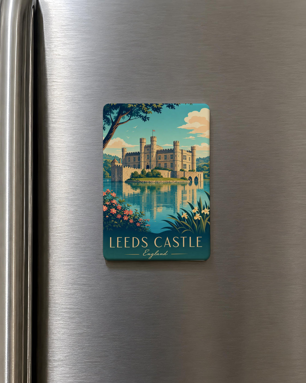 Leeds Castle Fridge Magnet, Leeds Castle England Souvenir Magnet, Historic Castle Landmark Kitchen Magnet Gift
