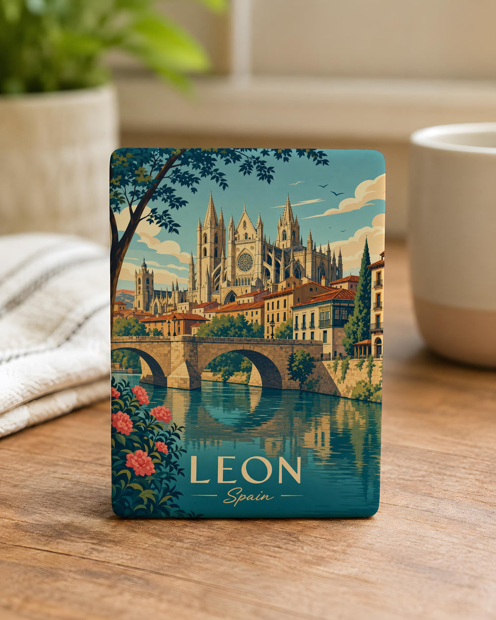 Leon Spain Fridge Magnet, Leon City Souvenir Magnet, Spain Travel Gift, Leon Cathedral Landmark Magnet, Spanish City Keepsake