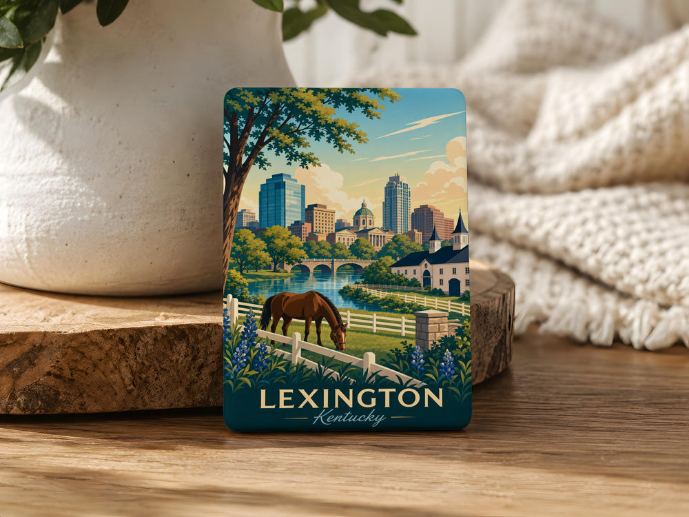 Lexington Kentucky Fridge Magnet, Lexington KY Souvenir Magnet, Kentucky Travel Gift, Lexington City Landmark Magnet
