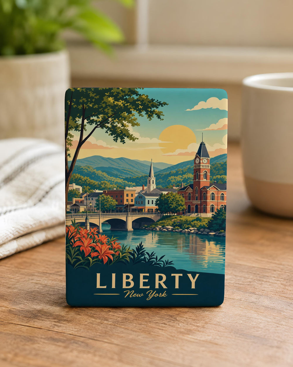 Liberty NY Fridge Magnet, Liberty New York Souvenir Magnet, Liberty NY Travel Keepsake, Catskills Town Magnet