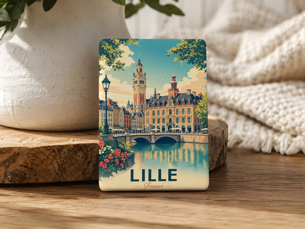 Lille France Fridge Magnet, Lille City Souvenir Magnet, France Travel Gift, Lille Landmark Refrigerator Magnet