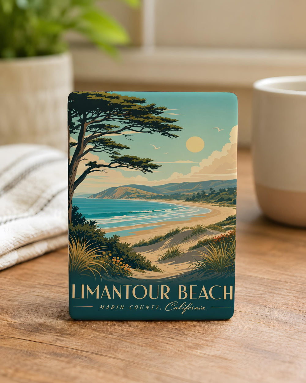 Limantour Beach Fridge Magnet, Point Reyes Seashore Souvenir, California Coast Travel Gift, Ocean Beach Keepsake