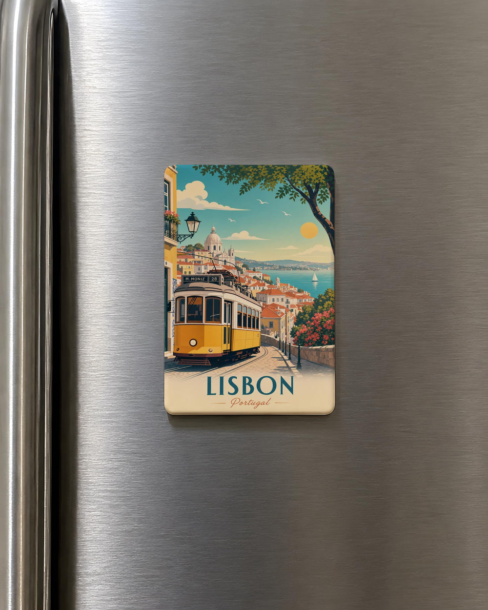 Lisbon Tram Fridge Magnet, Portugal Streetcar Souvenir Magnet, Lisbon Travel Gift, European City Landmark Magnet